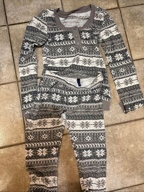 Tommy Hilfiger Grey and White Fair Isle Kids Pajama Set